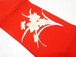 塩瀬　手描き　鉄線花模様名古屋帯